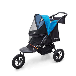 Palster Trek All Terrain Dog Stroller - Black & Harbour Blue - Free Rain Cover