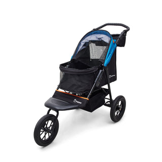 Palster Trek All Terrain Dog Stroller - Black & Harbour Blue - Free Rain Cover