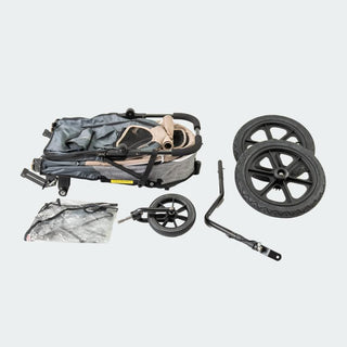 Innopet Sporty Evolution v2.0 Dog Stroller (and Bike Trailer!) - Free Rain Cover - Latte