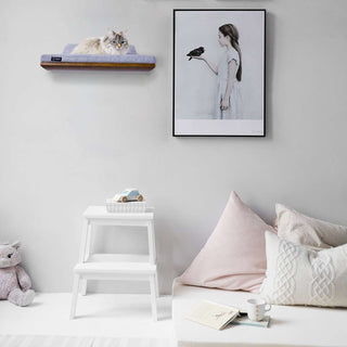 The CHILL Cat Shelf Perch by Cosy & Dozy – Maple Wood (Multiple Cushion Colours Available)
