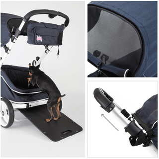 Piccolocane Crea Pet Wagon Dog Stroller - for XL Dogs - (100kg capacity) - Navy Blue