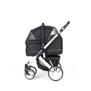Piccolocane Tanto2 Luxury Dog Stroller, Detachable Pet Carrier & Free Rain Cover - Black
