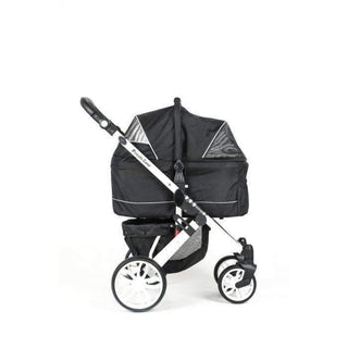 Piccolocane Tanto2 Luxury Dog Stroller, Detachable Pet Carrier & Free Rain Cover - Black